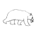 Black Bear with Fish Line PNG