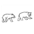 Two Black Bear Cubs Line PDF