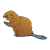 Beaver with Paws Out Color PNG