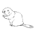 Beaver with Paws Out Line PNG