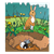 Rabbit and Burrow Color PNG