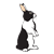Black and White Rabbit Color PNG