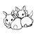 Group of Rabbit Kits Line PNG