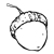Brown Acorn with Stem Line PNG