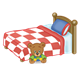 Button Bear under his bed