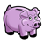 Purple Piggy Bank Color PNG