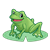 Frog Sitting on Lily Pad Color PNG