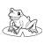 Frog Sitting on Lily Pad Line PNG