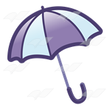 Purple and White Umbrella