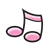 Pink Eighth Notes Color PNG