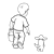 Boy with Pail and Dog Line PNG