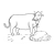 Cow Eating Hay Line PNG