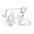Milking a Cow Line PNG
