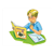 Boy Doing Math Homework Color PDF