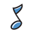 Blue Eighth Note Color PNG