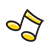 Yellow Eighth Notes Color PNG