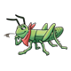 Grasshopper wearing a neckerchief