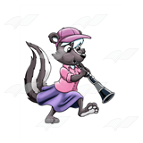 Skunk Playing a Clarinet