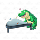 Crocodile Playing Piano