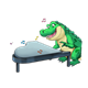 Crocodile Playing Piano music notes