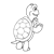 Turtle with Brown Shell Line PNG