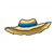 Straw Hat with Blue Band Color PDF