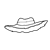 Straw Hat with Blue Band Line PNG