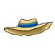 Straw Hat with Blue Band 