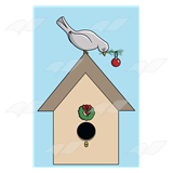 Gray Christmas Bird