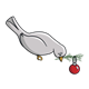  Gray Christmas Bird with ornament
