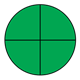 Fraction Pie showing four-fourths, green