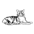Striped Cat Line PNG