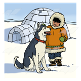 Eskimo with Husky