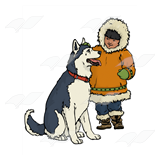Eskimo with Husky