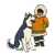 Eskimo with Husky Color PNG