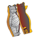 Bear Mummy  in coffin with jar
