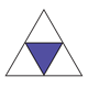 Fraction Triangle  showing one-fourth, purple, white