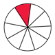 Fraction Pie showing one-ninth, red, white