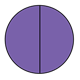 Fraction Pie showing two halves, purple