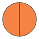 Fraction Pie showing two halves, orange