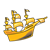 Golden Ship Color PNG