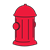 Red Fire Hydrant 3 Color PNG