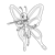 Butterfly Playing Flute Line PNG