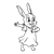Bunny Singing Line PNG