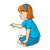 Girl Sitting Color PNG