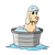 Dog Sitting in Tub Color PNG