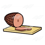 Ham on Cutting Board