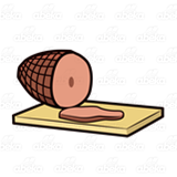Ham on Cutting Board