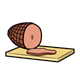 Ham on Cutting Board 