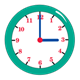 Teal Clock showing 3:00